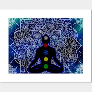 Tibetan Chakras, space mandala Posters and Art